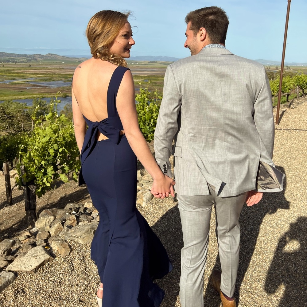Fame and Partners navy maxi dress